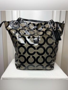 Coach Patent Leather Monogram Tote / Shopper